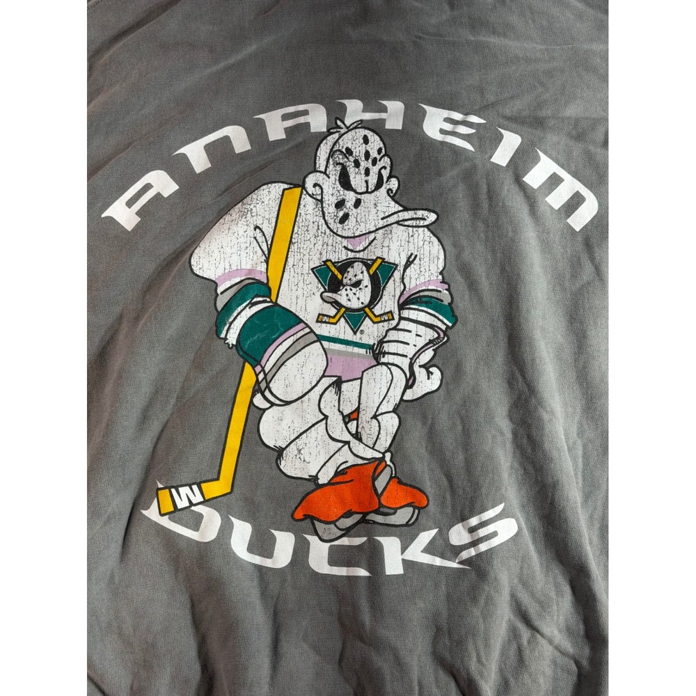 Culture Kings Anaheim Ducks NHL Hoodie Washed Grey Mens XL Vintage Style Graphic - Picture 5 of 7